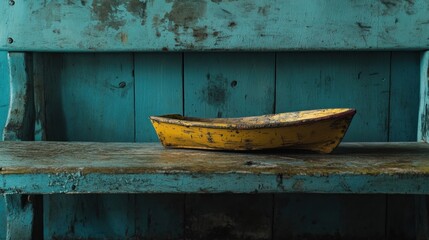 A single, forgotten child's toy (e.g., a worn wooden boat) left on a customs bench, symbolizing innocent items caught in adult regulations, poignant lighting