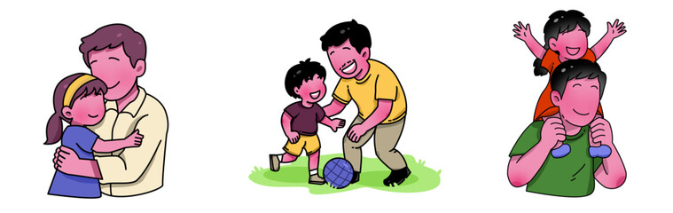 Daddy day colorful vector