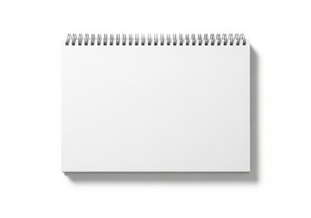 Blank spiral bound notebook open isolated on white background