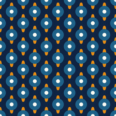 Abstract line shape pattern dots circles seamless background texture. High resolution image graphic illustration. Black blue, white, orange colors.