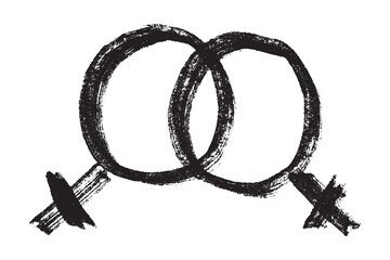 Hand drawn lesbian identity sign Symbol used to represent sex and gender