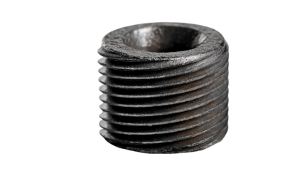 Side view of thread tap showing thread depth and pitch background isolated on a Transparent background, PNG file.