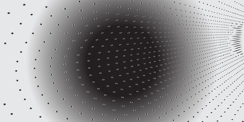 Halftone Vector Background.Filled With Black Triangles .Long Fade out. Randomly Collapsing.