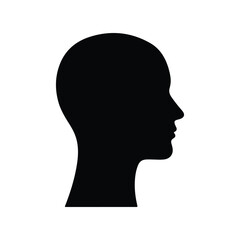 Human Head Side Profile Silhouette Vector
