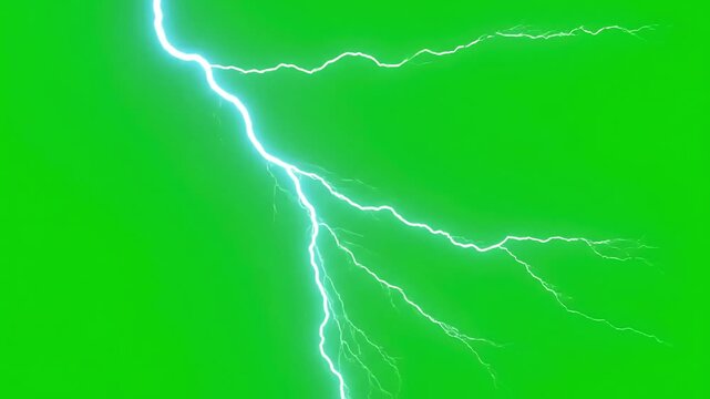 Green Screen Footage with set of lightning strikes on the distortion, overlay, glitch, static noise, scan lines black background, 4k animated video loop