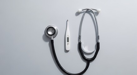 Stethoscope and thermometer medical equipment healthcare