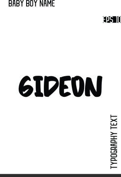 Gideon   -Fancy and Modern Baby Boy Name Vector Stylish Bold Cursive Text Typography