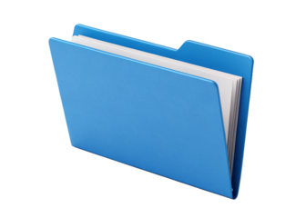  blue file folder isolated on a transparent background.