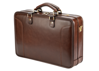 Briefcase handbag isolated on a transparent background.