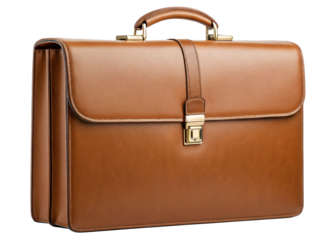 Briefcase handbag isolated on a transparent background.
