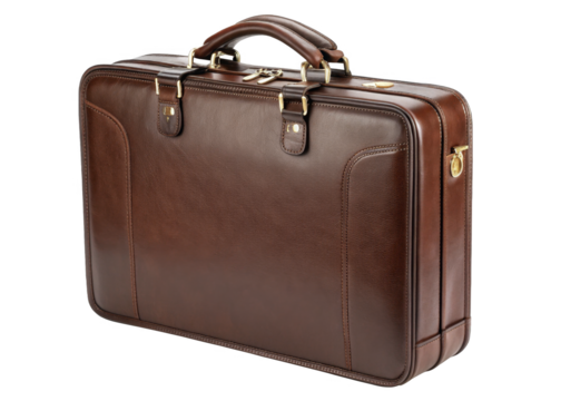 Briefcase handbag isolated on a transparent background.