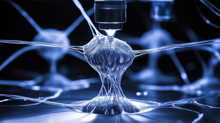 Microscale 3D Printer Creating Intricate Biological Neurons