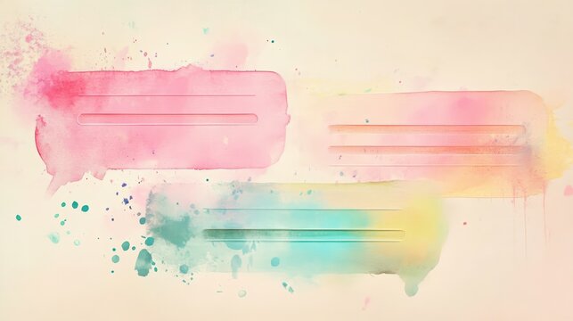 Watercolor speech bubbles in pastel colors - Powered by Adobe