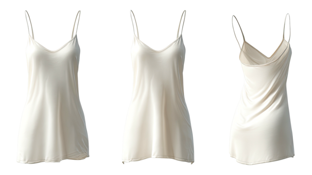 Ivory camisole displayed from front and back perspectives