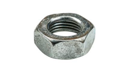Single metal nut background isolated on a Transparent background, PNG file.