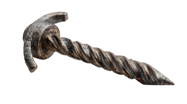 Single nail anchor background isolated on a Transparent background, PNG file.