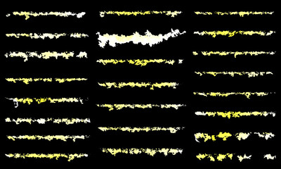 Distressed Yellow Underline Brush Strokes Collection – Hand-Drawn Grunge Highlights and Vibrant Artistic Accents.