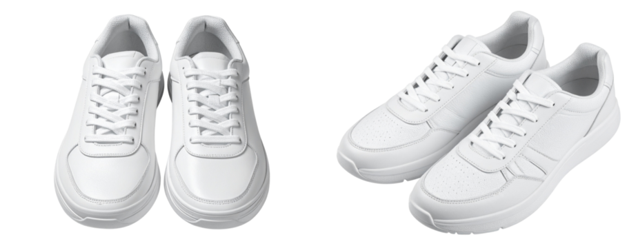 Minimal Top View White Sports Shoes Mockup
