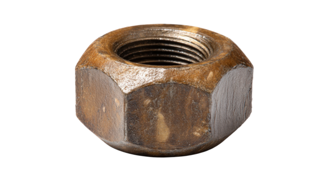 Single nut casting soft shadow background isolated on a Transparent background, PNG file.