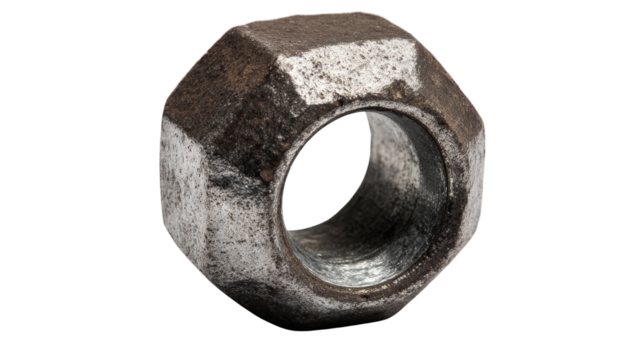 Single nut casting soft shadow background isolated on a Transparent background, PNG file.