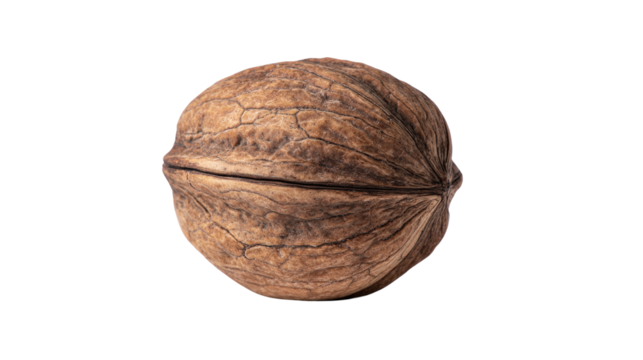 Single nut standing upright background isolated on a Transparent background, PNG file.