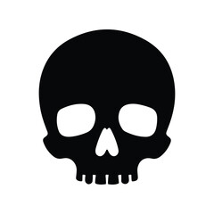 Human Skull Silhouette Flat Vector Icon