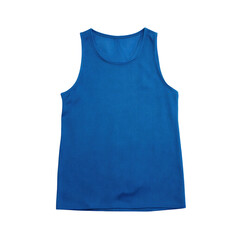 Blue sleeveless shirt, solid color, centered