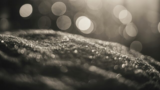 Sepia macro detail of textured surface with glistening water drops - Powered by Adobe