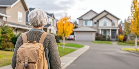Elderly woman navigating familiar neighborhood amid alzheimer's disease symptoms a heartfelt exploration of memory loss