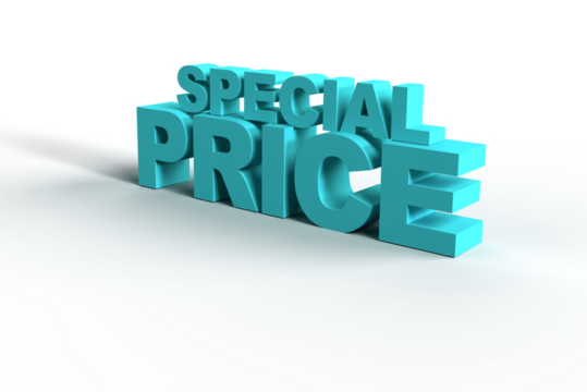 3D word Special Price isolated in white - Powered by Adobe