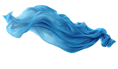 Flowing blue fabric with light and shadow