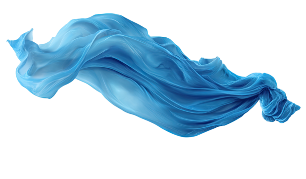 Flowing blue fabric with light and shadow