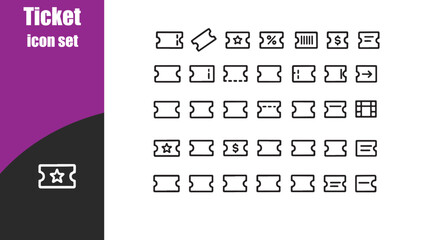 Ticket icon set