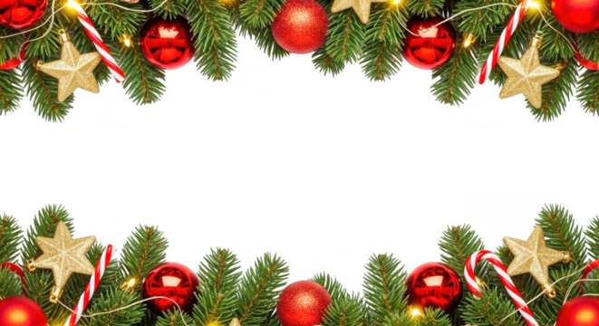 Isolated winter Christmas holiday banner isolated on transparent background - Powered by Adobe