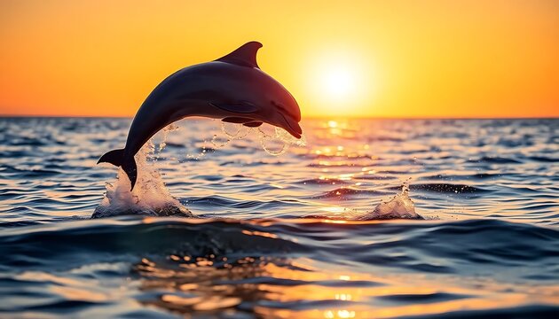 Water Droplets Playful Animal Golden Sunset