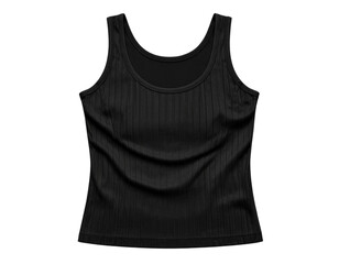Classic Black Ribbed Tank Top Fashion PNG