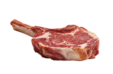 Raw tomahawk steak, red meat with bone