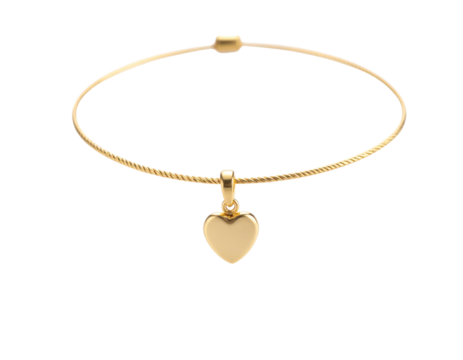  Heart Charm Gold Bracelet PNG - Powered by Adobe