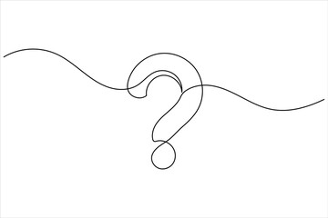 Question mark continuous one line drawing of isolated outline vector illustration