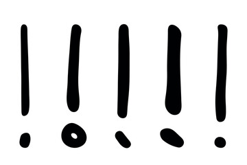 Set of hand drawn exclamation mark clipart Single element for design