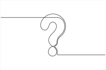 Question mark continuous one line drawing of isolated outline vector illustration