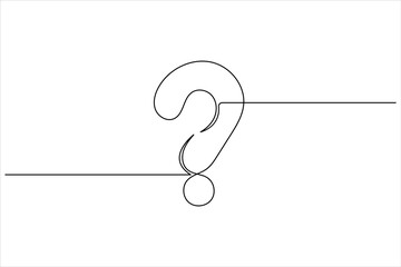 Question mark continuous one line drawing of isolated outline vector illustration