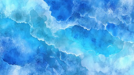 Abstract aerial view of turbulent ocean waves with vibrant shades of blue and white, creating a dynamic and textured natural pattern