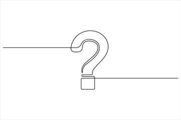 Question mark continuous one line drawing of isolated outline vector illustration