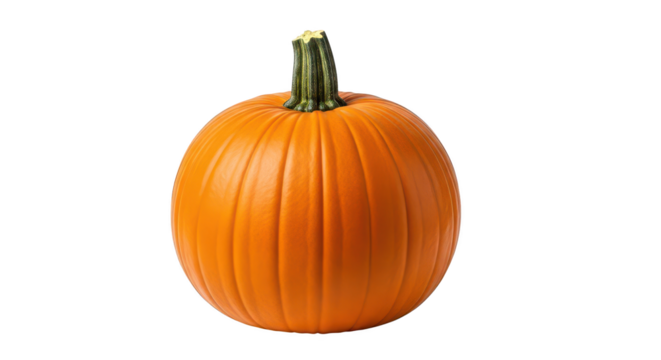 Fresh orange pumpkin isolated on transparent background, a symbol of autumn harvest