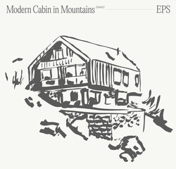 Experience a Modern Mountain Cabin Retreat Set Amidst a Serene and Picturesque Landscape