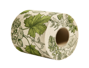 Leafy pattern roll on tan tissue paper