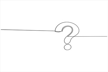 Question mark continuous one line drawing of isolated outline vector illustration