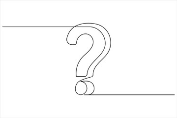 Question mark continuous one line drawing of isolated outline vector illustration