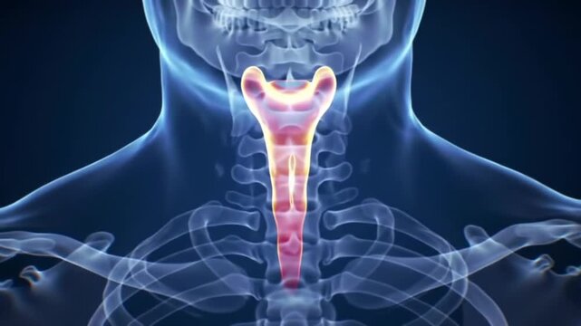 Animated Medical Visualization of Human Larynx and Surrounding Skeletal Structure